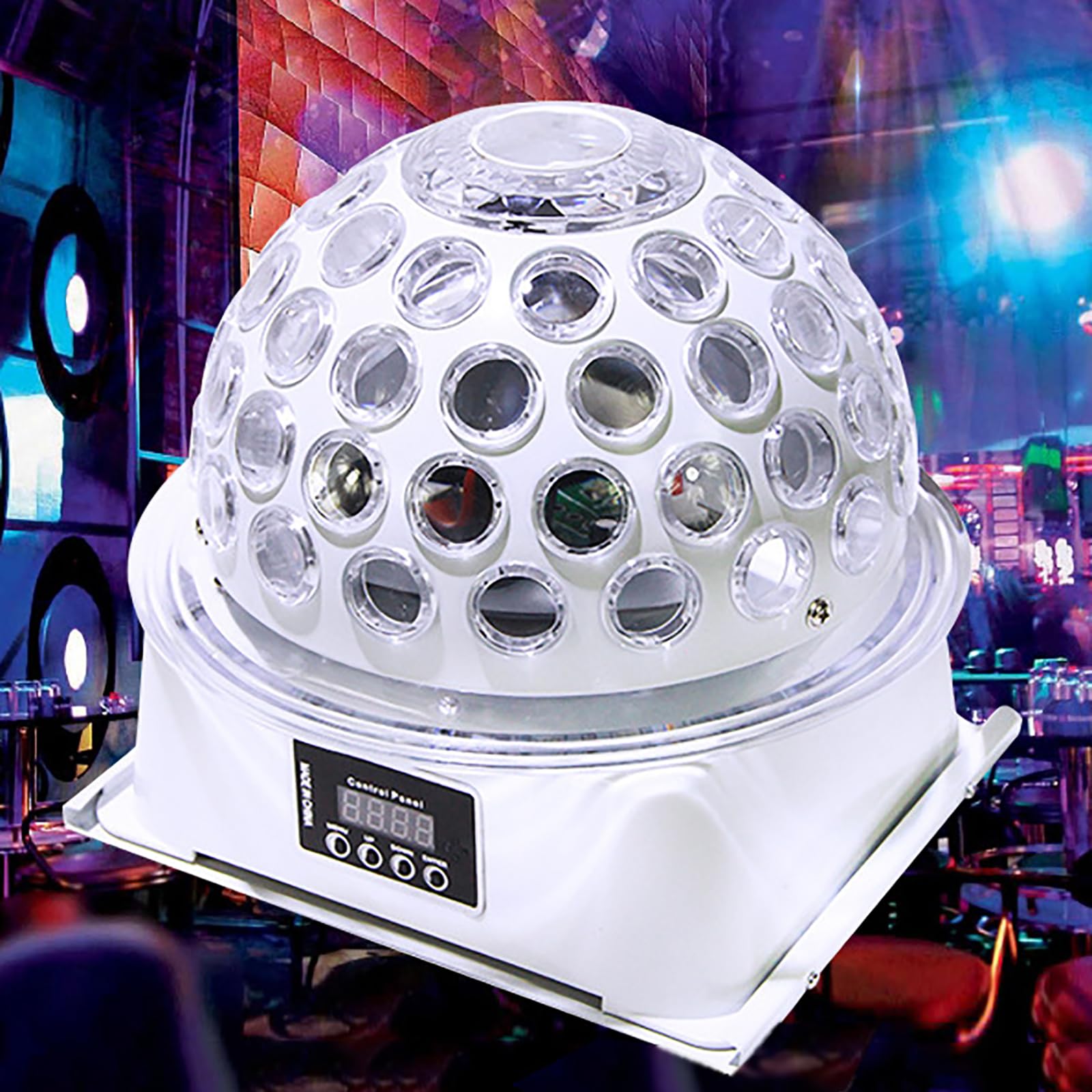 Kula Dyskotekowa, Oświetlenie Na Imprezę Dyskotekową Z Koralikami Świetlnymi LED RGB 5 * 3W, Sterowanie Aktywowane Dźwiękiem/samobieżne/DMX 512, Do Występów Na Żywo, Świątecznego Rave, Tańca