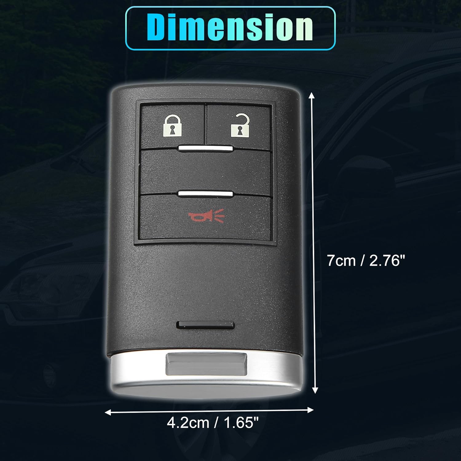 X AUTOHAUX 2pcs 433MHz 95372090 Replacement Smart Proximity Keyless Entry Remote Key Fob for Chevrolet Captiva 2016-2018 3 Buttons 95372091