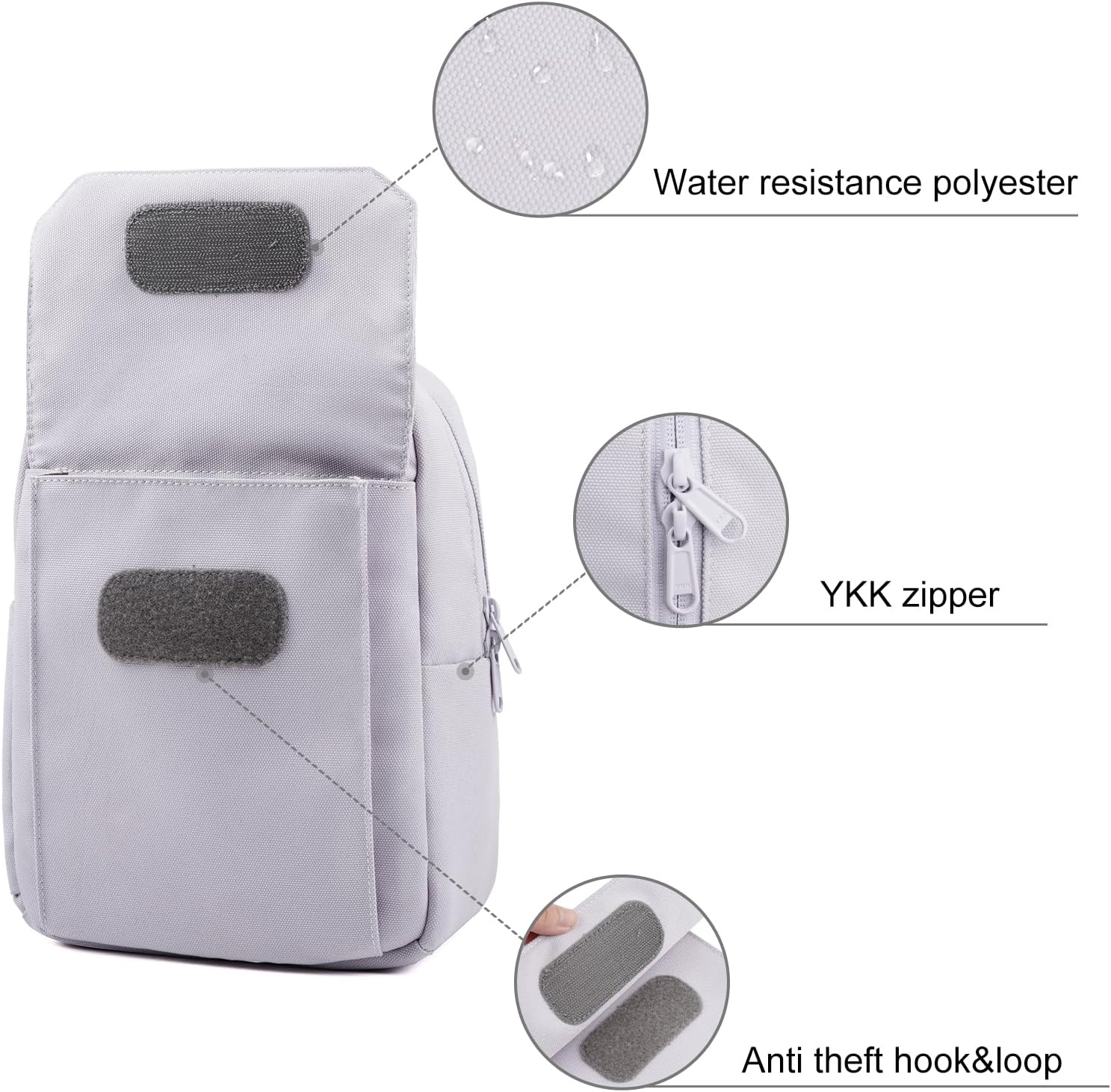 TULLIO Small Camera Bag Crossbody Canvas Sling Bag Purse Waterproof Dslr Bag Compatible with Nikon Sony for Men and Women Off white - Image 4