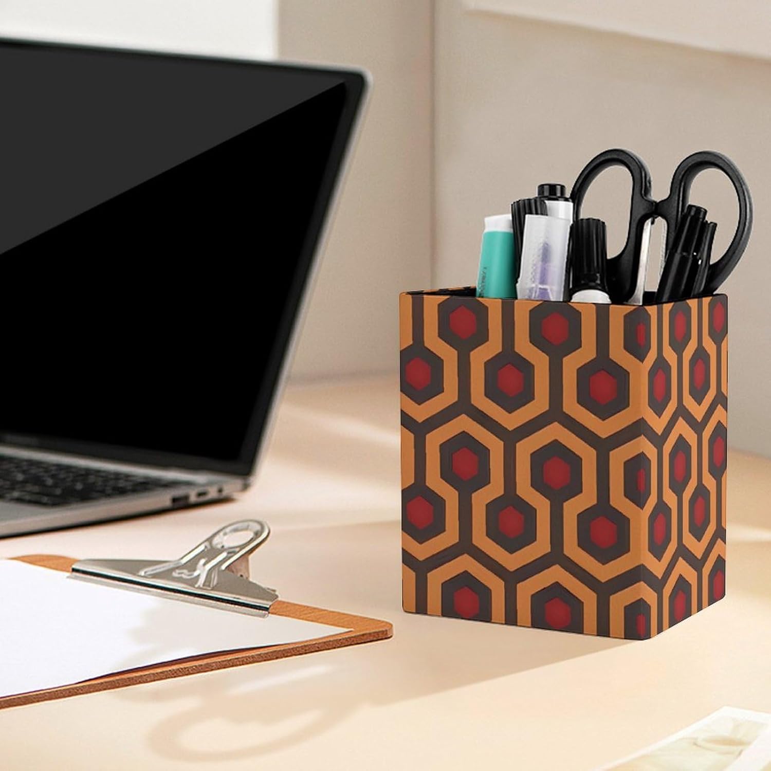 Square Pen Holder Shining Overlook Desk Organizer Pencil Cup image 5