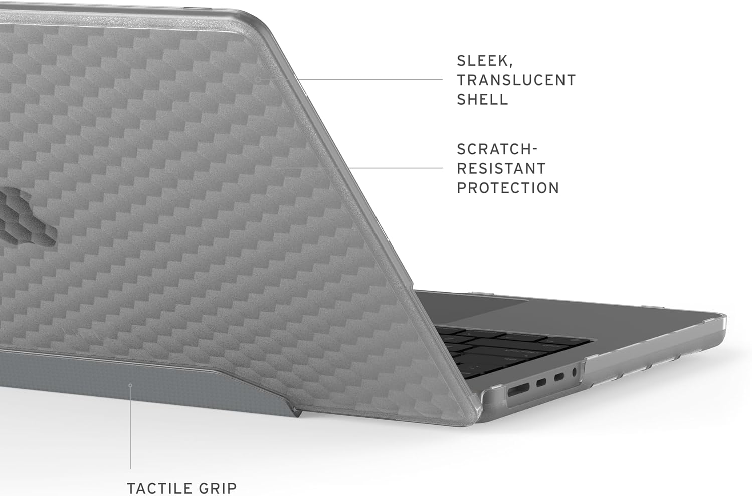 URBAN ARMOR GEAR UAG Designed for MacBook Pro 14" Case M5 2026 M4 2024 M3 2023 Pro/Max Chip - Rugged One Piece Hardshell Transparent Clear Scratch Resistant Protective Cover, Essential Armor Ice