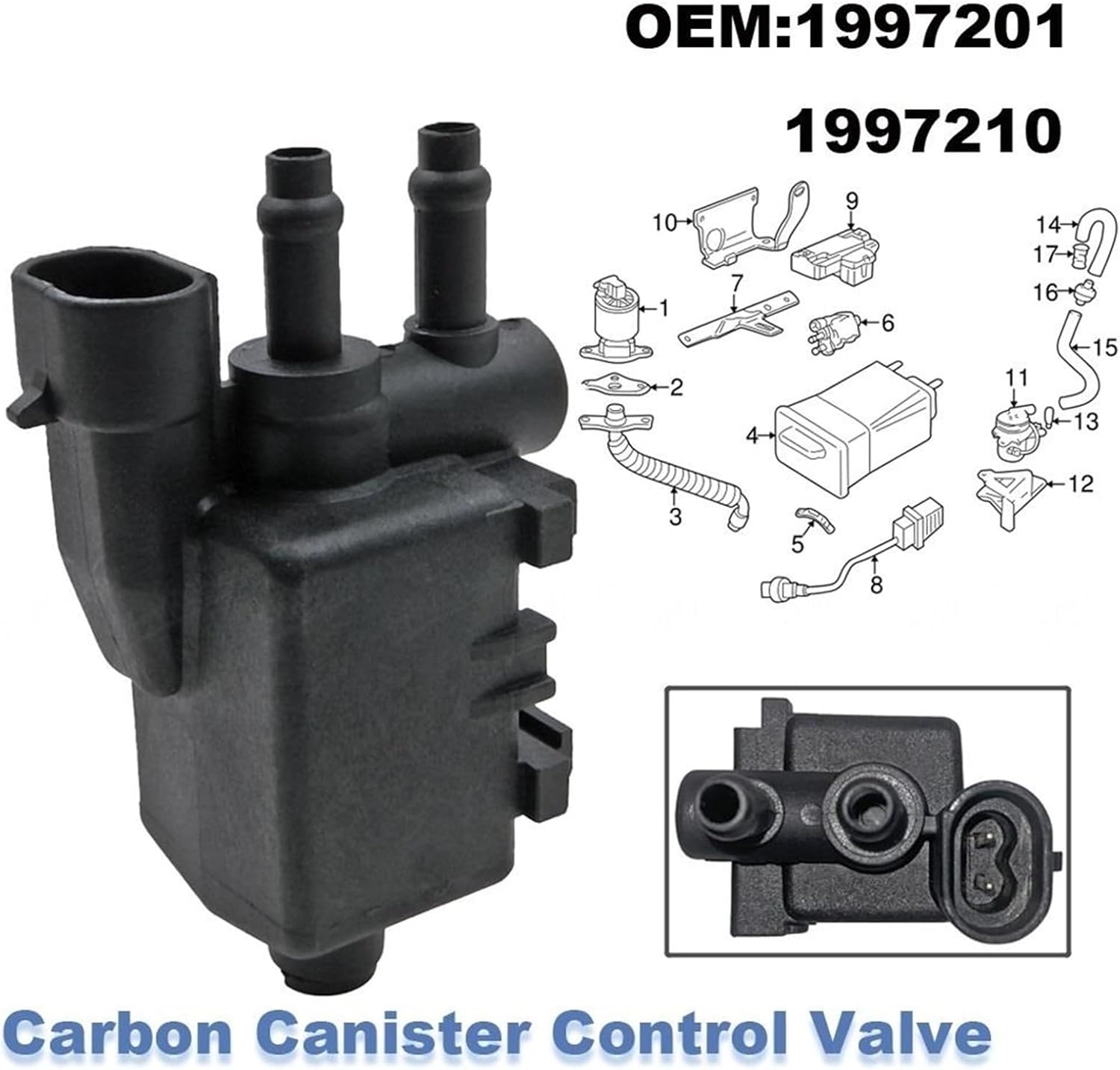 Carbon Canister Control Valve 1997210 1997170 CP208 1Pcs