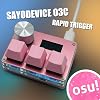 BTXETUEL SayoDevice O3C OSU Keyboard Quick Release with Hall Switch Magnetic Linear Switch Button and Screen Copy Paste Shotcut Macro Hotswap Mini Pink