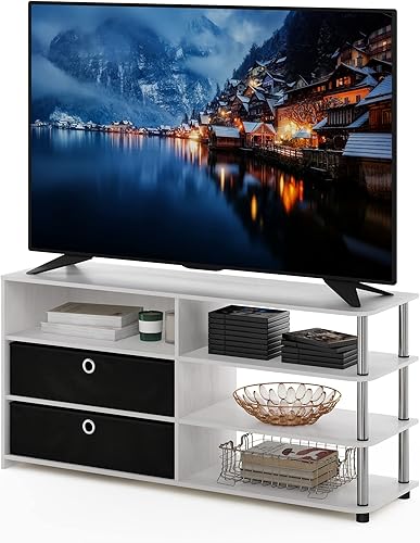 Miniatura 64 de Furinno - Soporte Brahms para TV de hasta 45 pulgadas con estantes y espacio de almacenamiento, color espresso / negro Espresso / negro,Roble