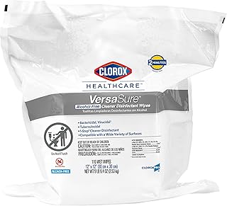 CLOROX Healthcare VersaSure Cleaner Disinfectant Wipes, 12" x 10", 110 Count Refill (Package May Vary)