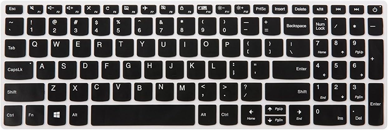 Keyboard Cover for Lenovo Ideapad 3 15 15.6" 17.3"/ Lenovo Yoga C740 C940 15.6/ Lenovo IdeaPad 320 330 330s 340s 520 720s S145 L340 S340 15.6"/IdeaPad 320 330 17.3 Laptop Keyboard Skin, Black