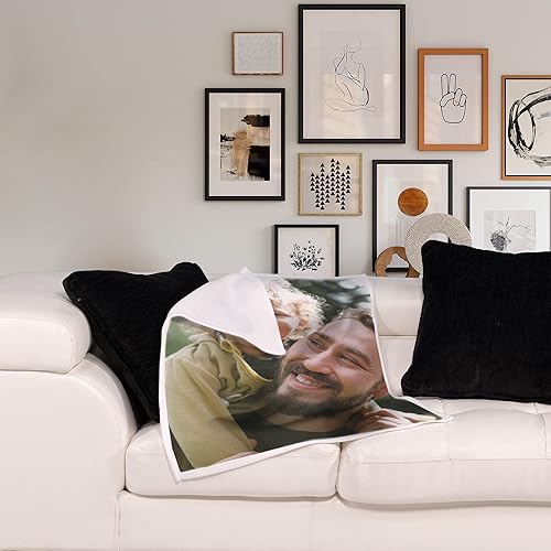 Miniatura 2 de FrameStory Manta personalizada con fotos y texto, totalmente personalizable con tus fotos y mensajes, manta de forro polar suave y suave, 30 x 40