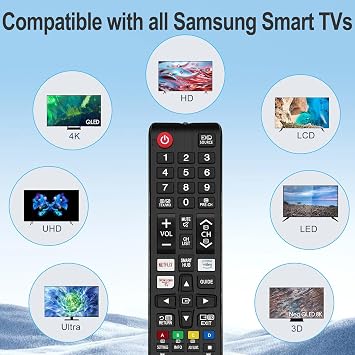 2 Pack Samsung Universal TV Remote Control – Samsung TV Remote Replacement with Netflix, Prime Video, Rakuten Buttons for All S amsung LED QLED UHD 4K 8K Smart TVs