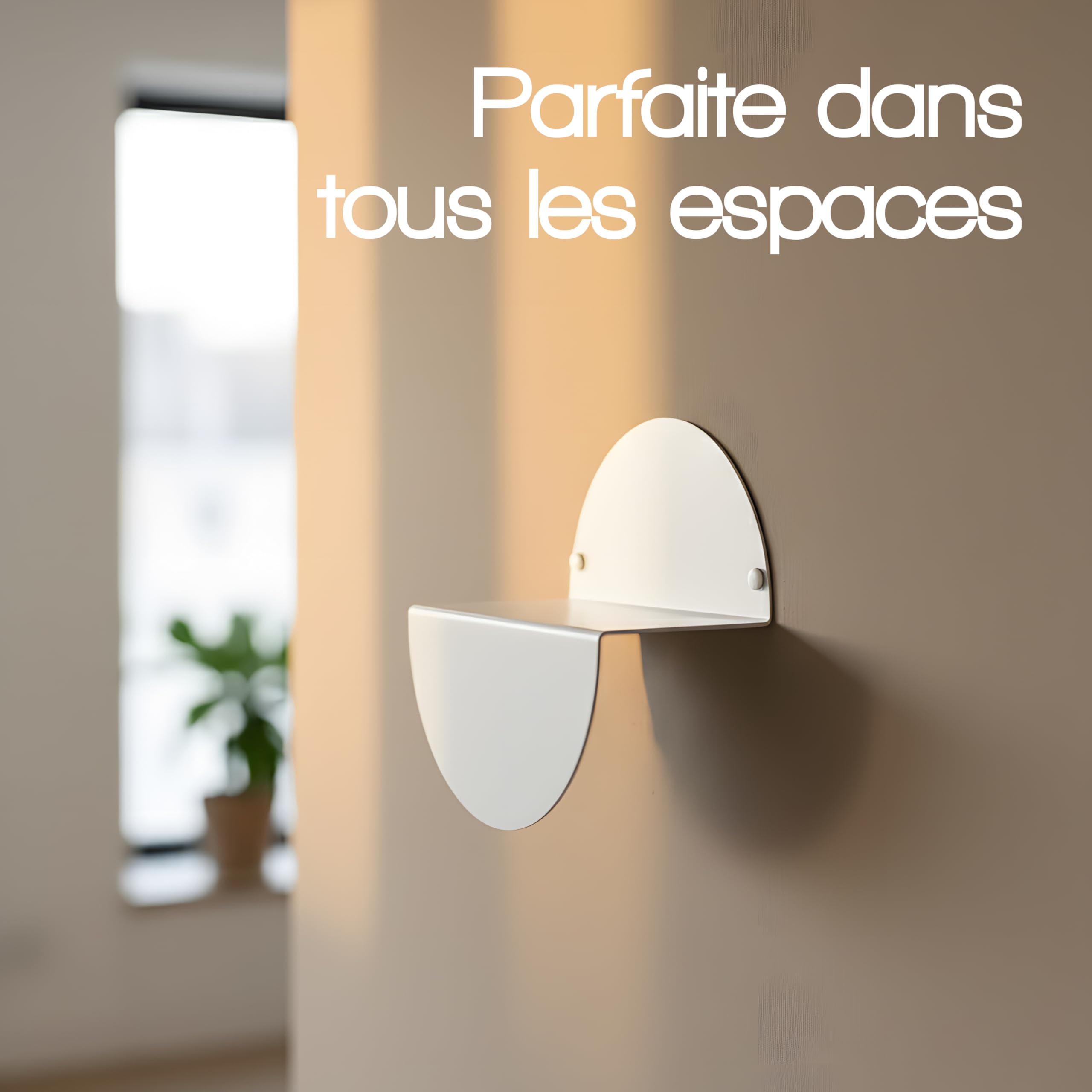 Audace Riflesso – Étagère Murale Métallique Blanc Mat 20x10 cm – Étagère Flottante Design, Installation Facile, Étagère Murale Salle de Bain, Entrée, Salon ou Chambre, Made in Italy