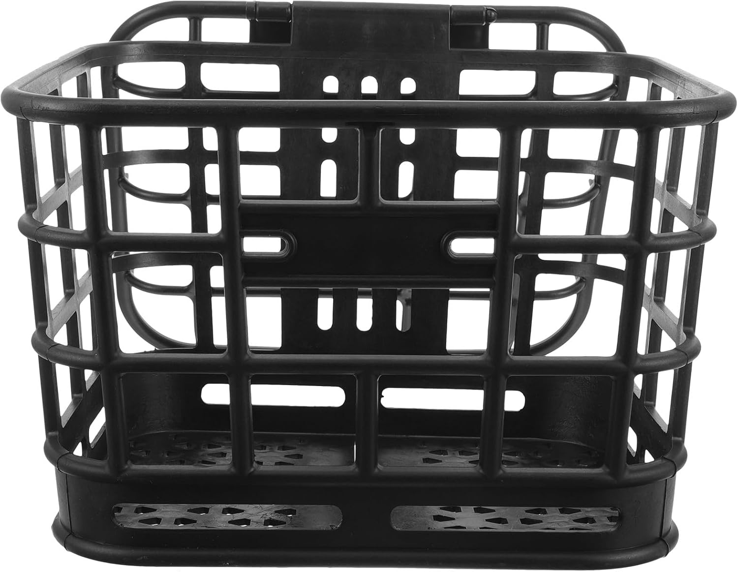 Garneck Plastic Bike Basket Front Container for Adults Black Sturdy Bicycle Basket with Lid Convenient Multi-use for Scooters