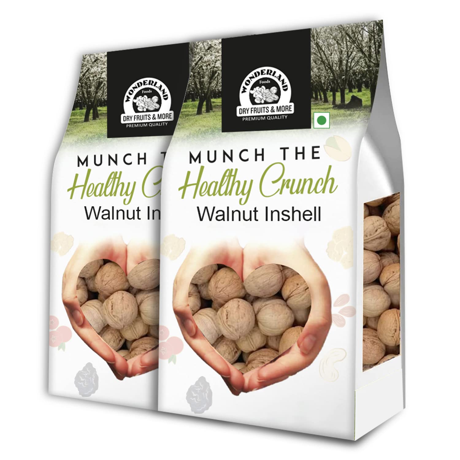 WONDERLAND FOODS Dry Fruits California Inshell Walnuts Akhrot 1kg (500g