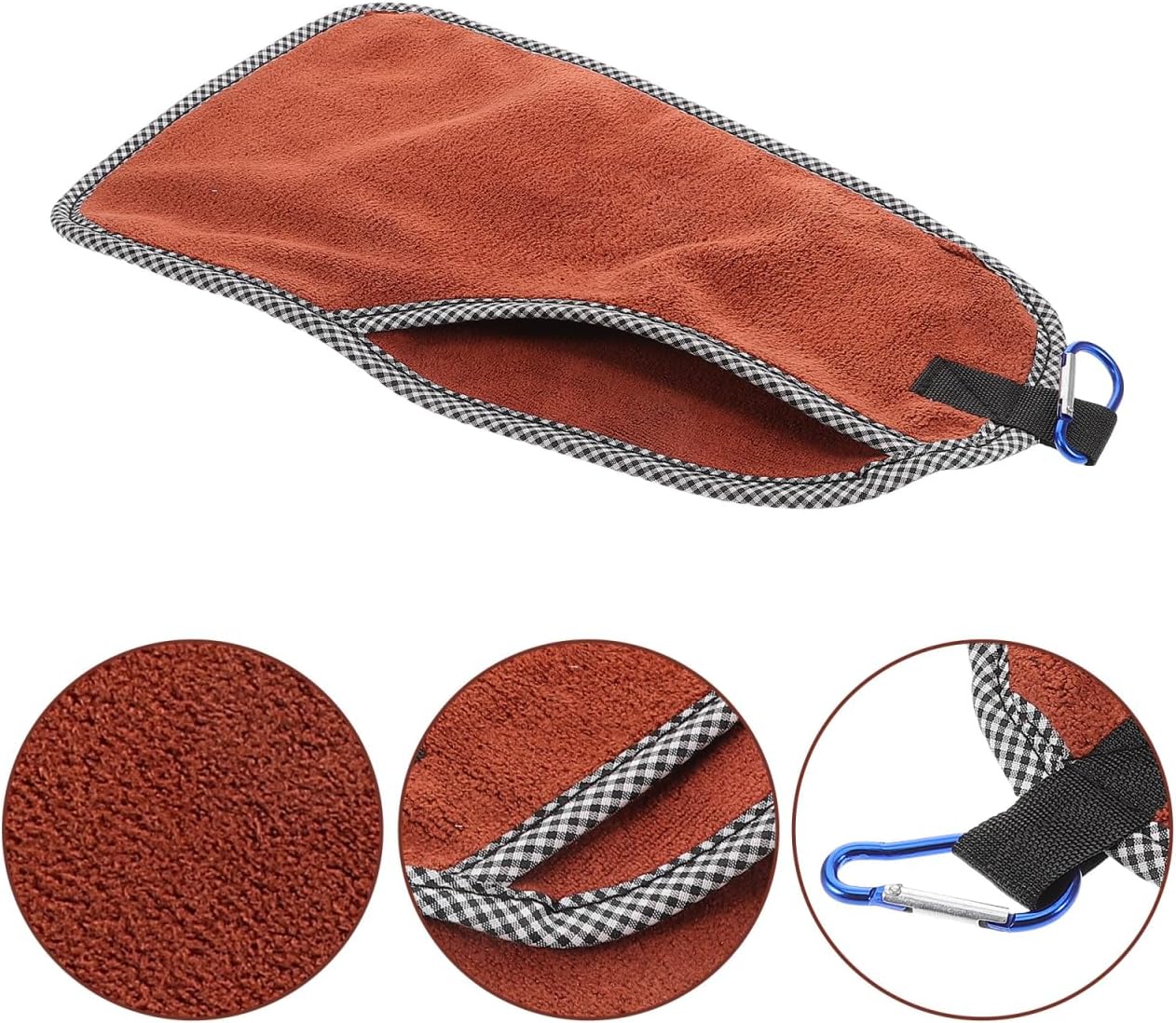 Kisangel Fishing Towel with Clip, Absorbent Microfiber Cleaning Rag for Fishing Gear, Quick Dry Hand Towel for Camping, Hiking, Outdoor Sports, 13"x8"