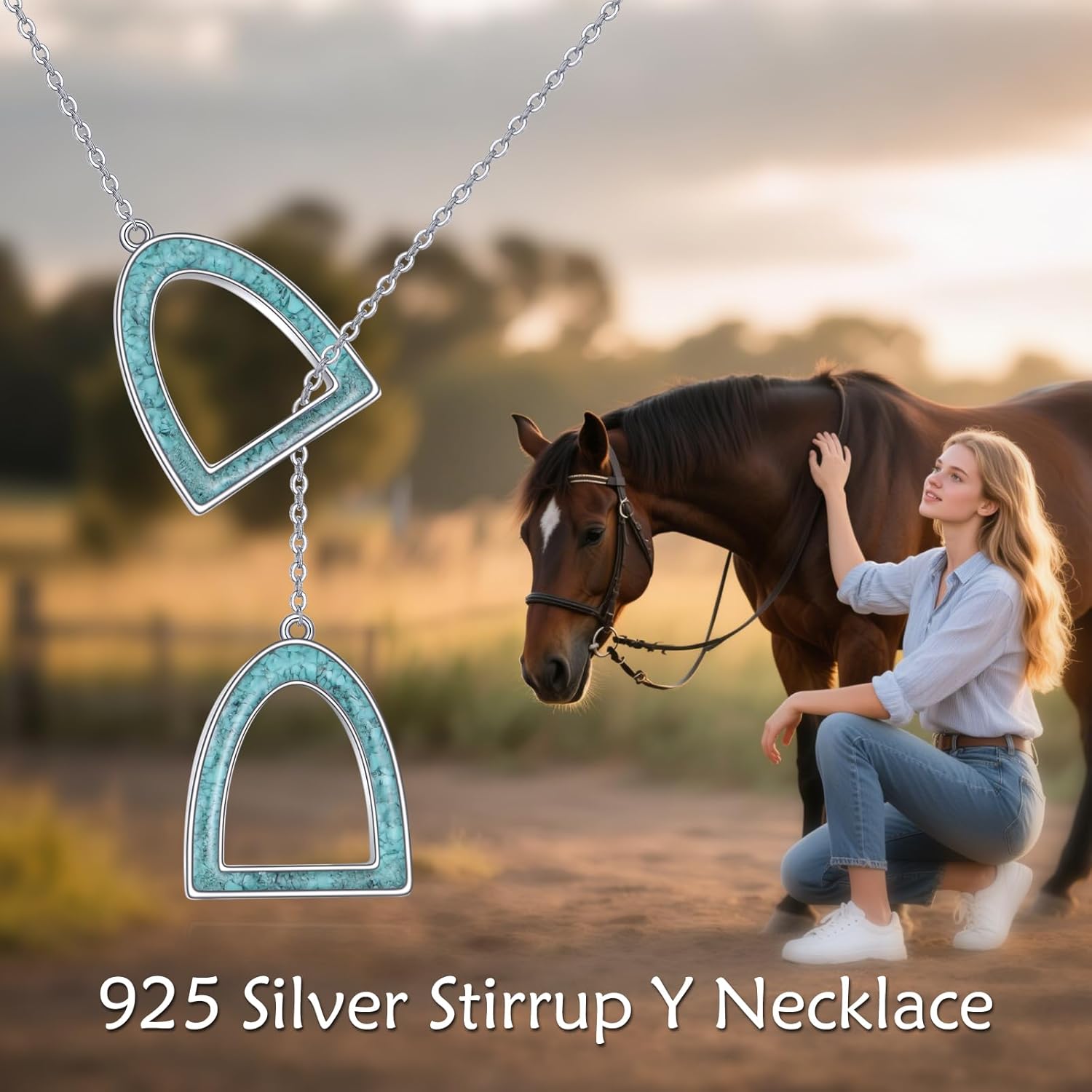 Turquoise Pendant Necklace 925 Sterling Silver Dog Bone Paw Print/Butterfly/Schnauzer/Axolotl/Highland Cow/Cowgirl Hat Animal Western Jewelry Gifts for Women Men - Image 4