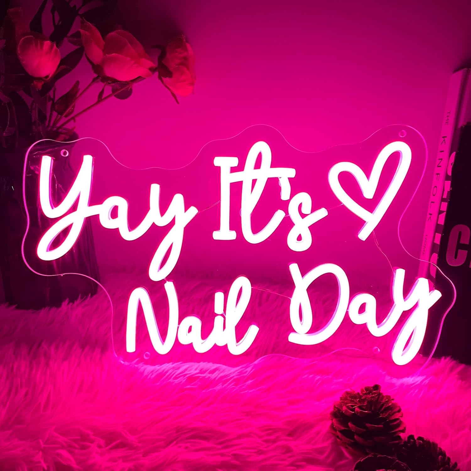 Lets Makeup Neon Sign For Spa Beauty Room Nail Brows Lashed Salon Studio LED Wall Art Decor For Business Stores Logo Barber Shops Led Word Indoor Custom Neon Lights 5V USB Powered Peach Pink 40×14cm