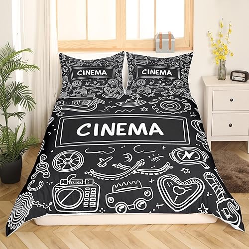 Miniatura 4 de Erosebridal Juego de ropa de cama con temática de cine, cine, cine, funda de edredón de dibujos animados de dibujos animados de dibujos animados