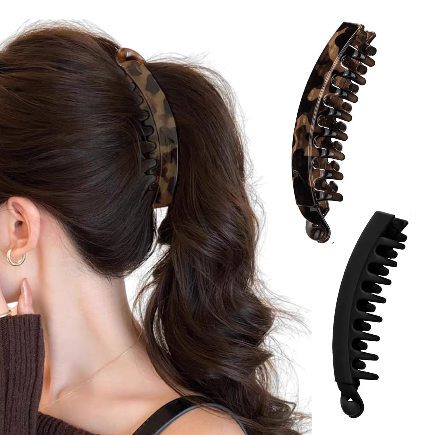 Banana Clips for Hair Big Size with Strong Grip | Lightweight Durable Hair Claw Clips for Thick Thin & Long Hair, Non-Slip Comfortable Hold for Daily Styling & Korean Style Looks-image-23