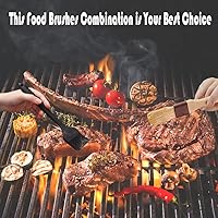 Vista 7 de Cepillo de pastelería para cocinar y hornear, paquete de 4 cepillos de silicona para untar y cepillos de alimentos con cerdas de jabalí y mango