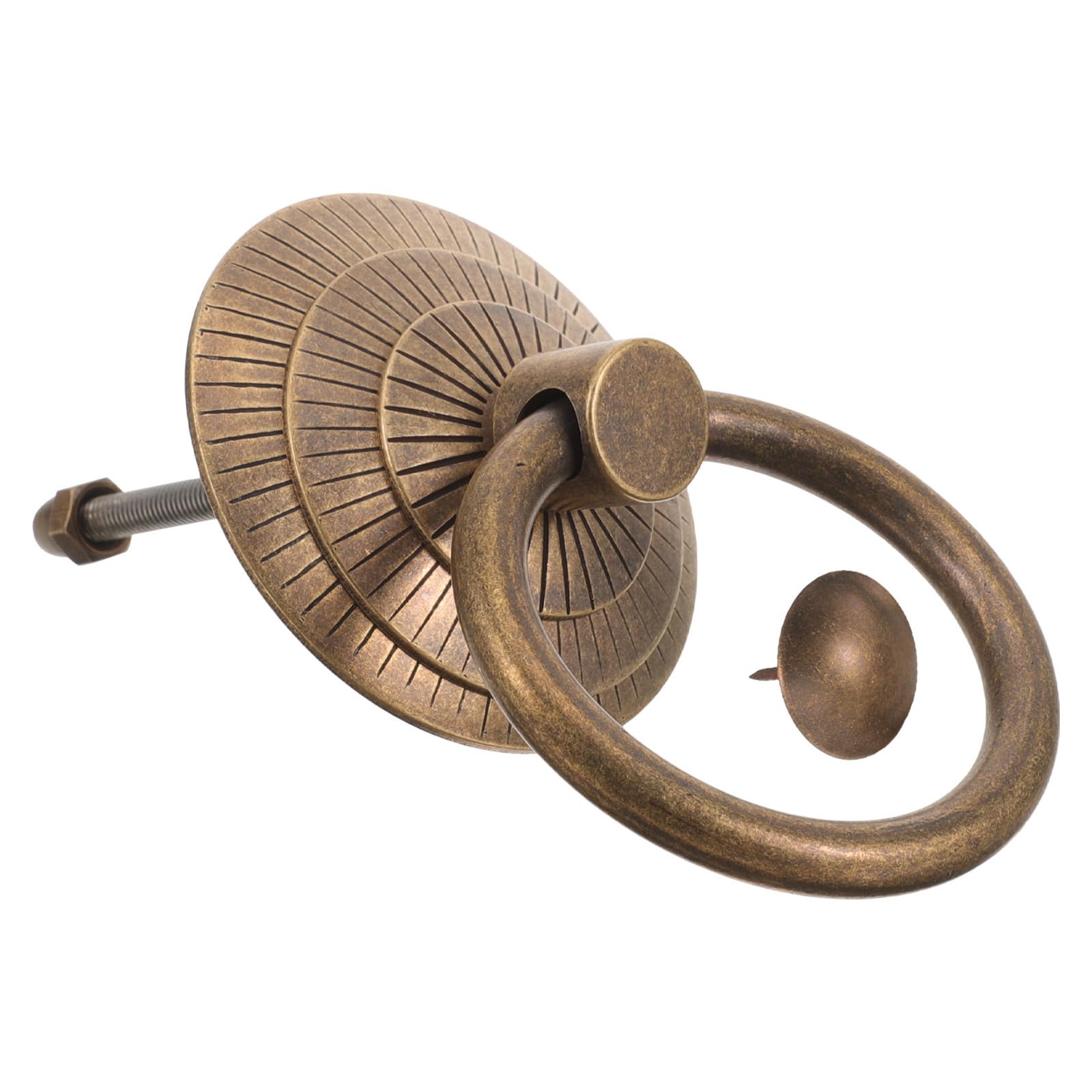 Aldaba de puerta ergonómica de latón dorado con acabado decorativo vintage