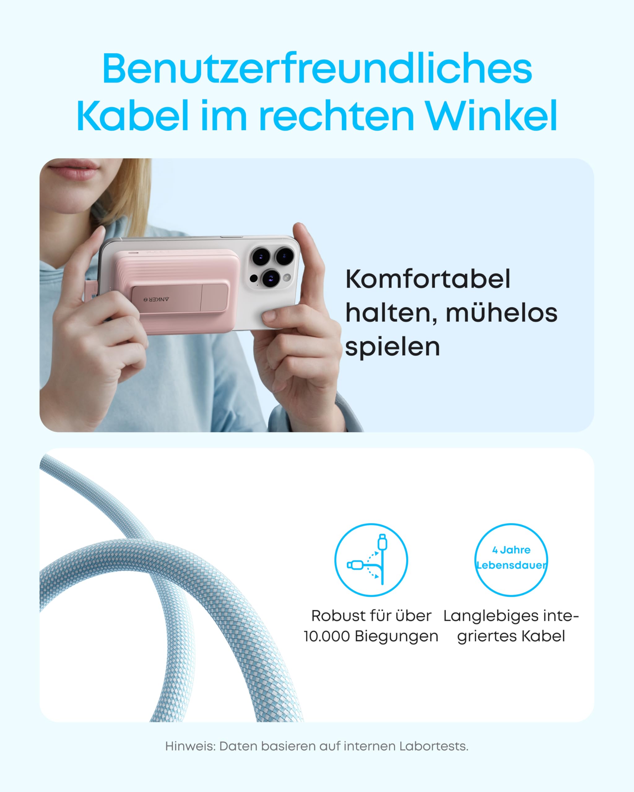 Anker Zolo magnetische Powerbank, 10000mAh 30W Max, integriertes Kabel