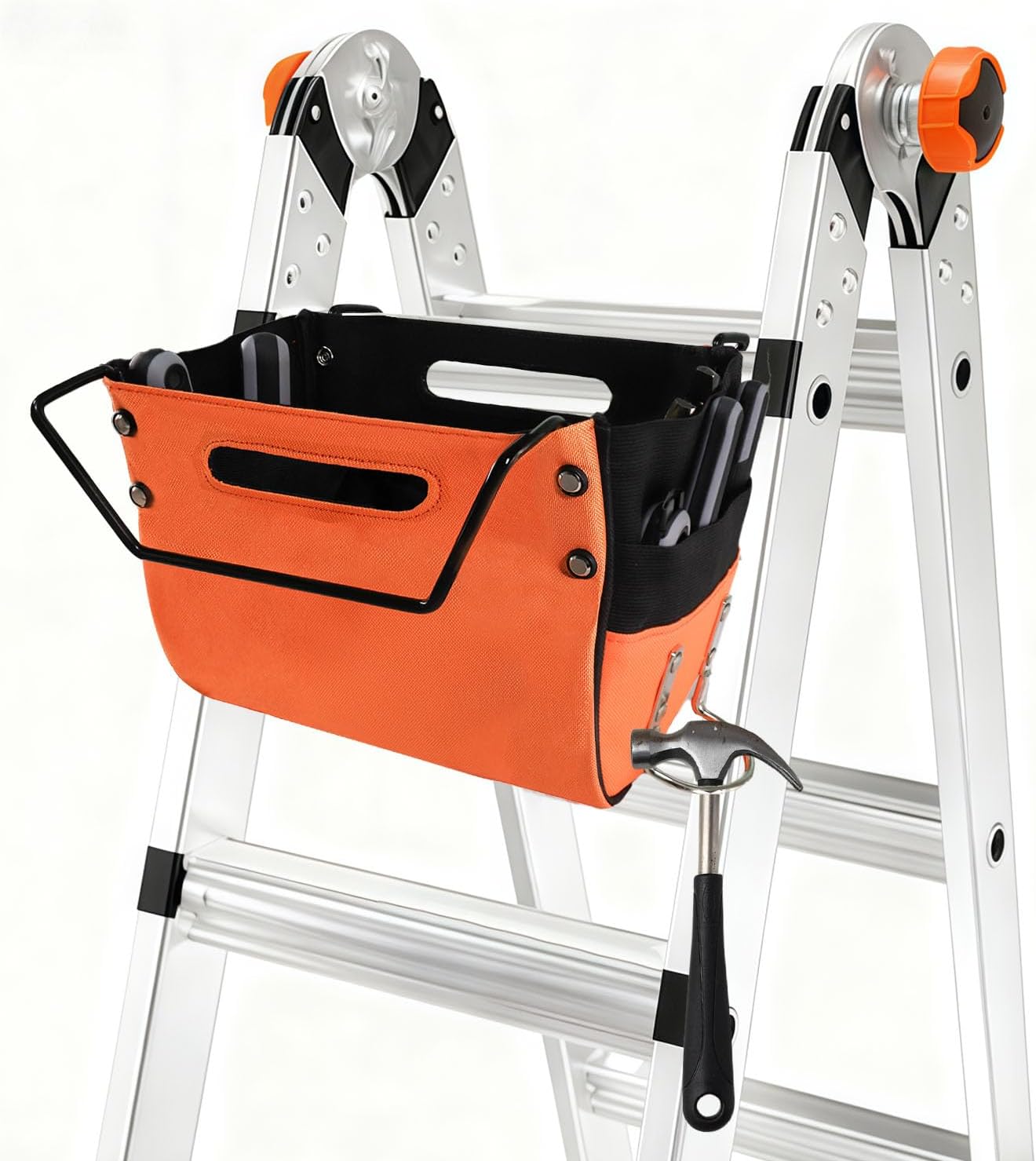 Ladder Cargo Hold Tool Pouch, Upgrade Ladder Storage Bag Featuring Elastic Storage for Secure Tool and Gear Organization
