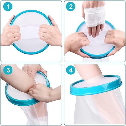 Miniatura 5 de Funda impermeable para brazo para ducha, protector de brazo completo para adultos, sello hermético para mantener el vendaje seco para brazos rotos,