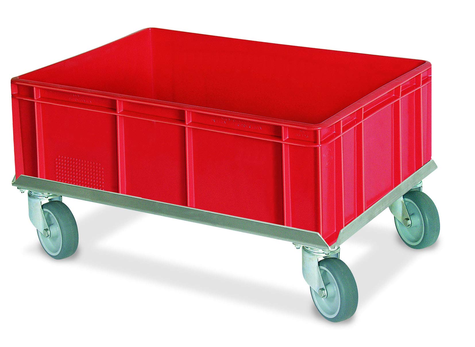 BRB 7X Logistikroller/Kistenroller für Behälter 600x400 aus Aluminium, Tragkraft 250 kg