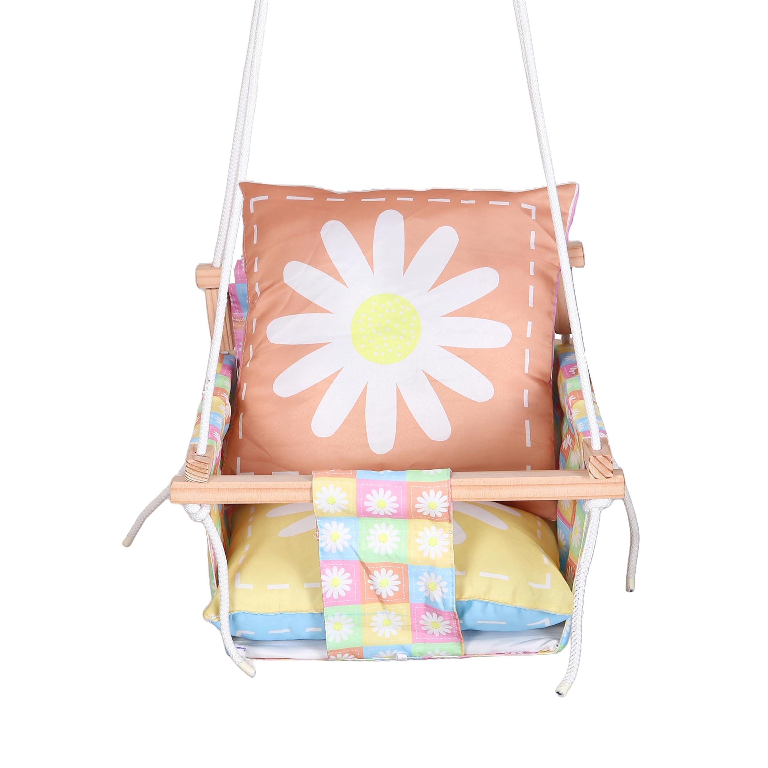 ToyaFox®Baby Swing | Swing for Kids | jhula for Kids | jhula for Baby | Baby Swing Hanging Indoor Home & Outdoor Garden with 1 Swing & 2 Pillows, (6 Months to 4 Years) (Up to 25 kg) (Swing - E)