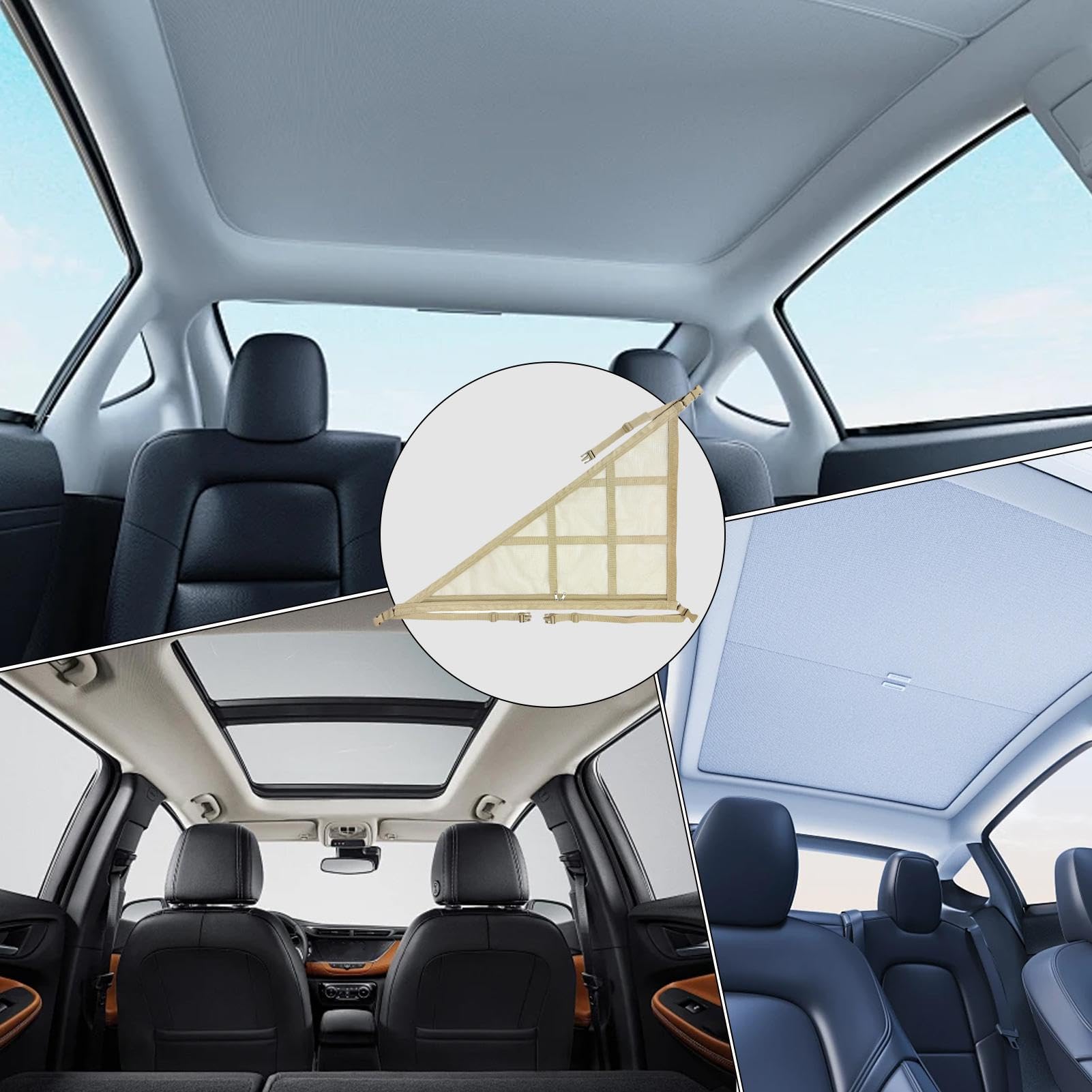Rete portaoggetti a soffto triangolare rete a rete a doppio strato Anti-caduta SUV Roof Organizer borsa portaoggetti per interni auto regolabile 2024  34