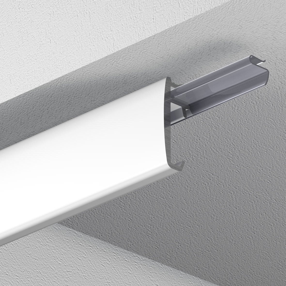 Garduna SmartGlide! | Gardinenschiene | Vorhangschiene | Aluminium weiss | mit hochwertigen Leichtlaufrollen | 240cm (2x120cm)