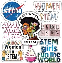 Women in STEM Stickers - International Women's Day Gift to Celebrate & Inspire, Female Scientist Decals for Water Bottle, Laptop, Planner, Symbol of Strength & Resilience for Women & Girls