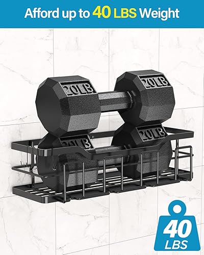 Miniatura 6 de Organizador de ducha – Paquete de 6 estantes de ducha, organizador de ducha adhesivo para colgar sin taladrar, organizador de baño de acero