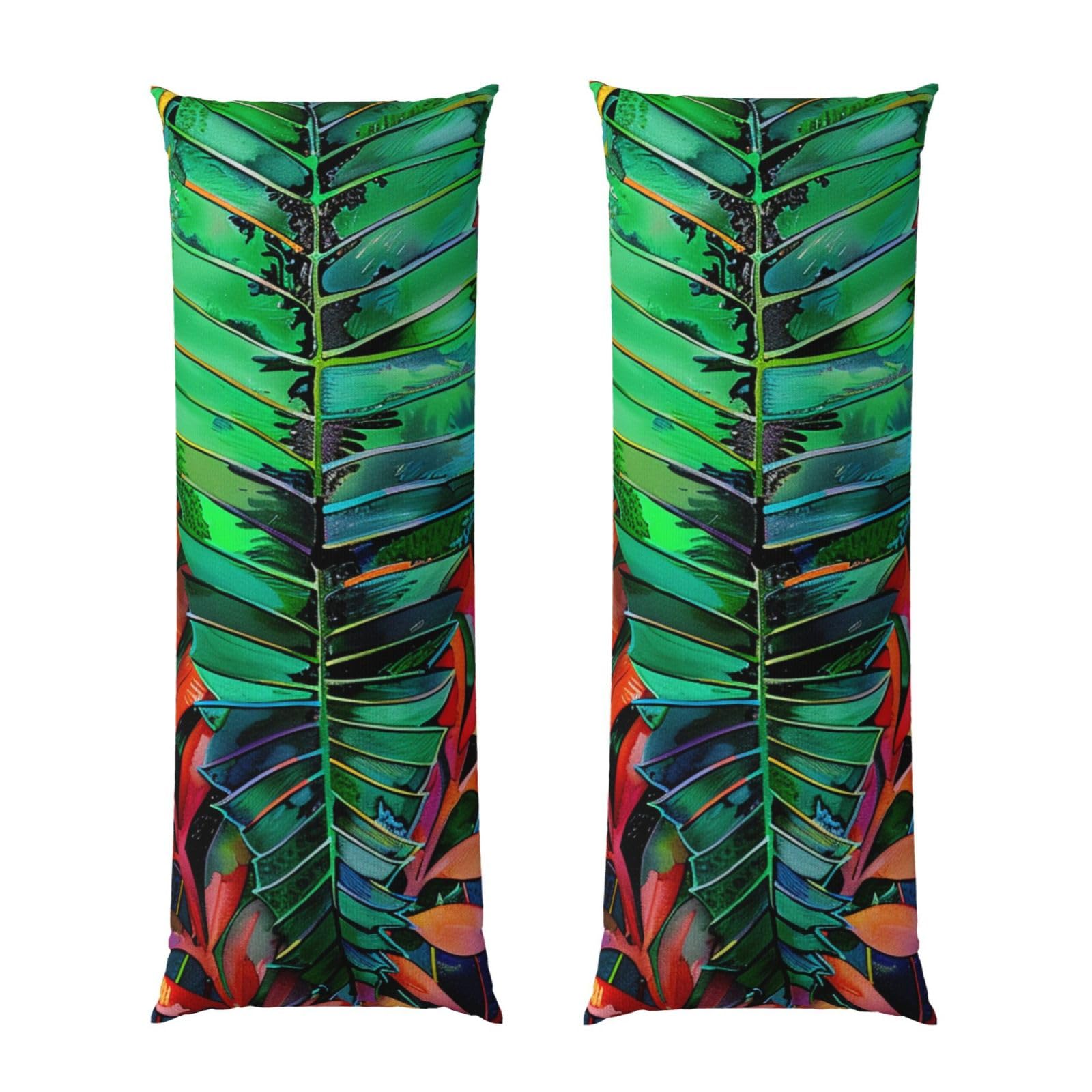 Body Pillow Cover 20x54 Inch, Colorful Tropical Leaf Print Long Lumbar Pillow Case with Zipper Long Body Pillowcase Decorative for Bed Sofa Bedroom