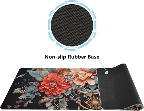 Miniatura 10 de Alfombrilla de mouse grande de 35.5 x 16 pulgadas con costuras antideshilachamiento, base de goma antideslizante, ideal para juegos y uso en la