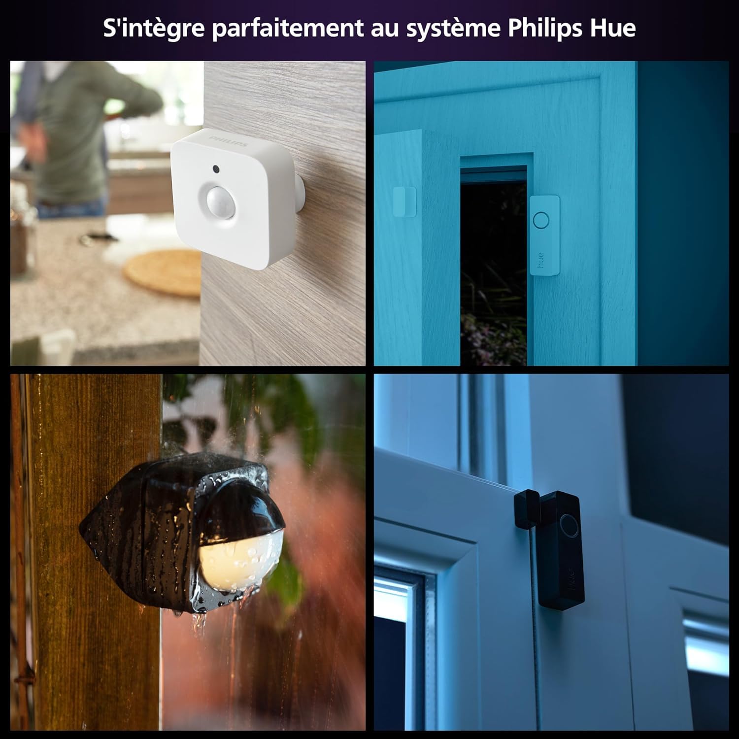 Philips Hue Secure capteur de Contact pour Porte ou fenêtre, Installation Facile, contrôle Depuis l'application Hue, Blanc