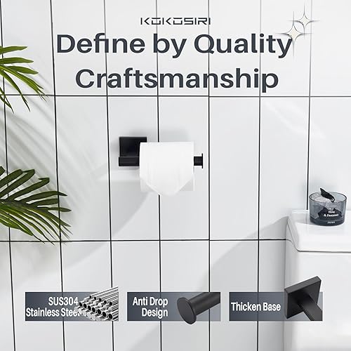 Vista 24 de KOKOSIRI Soporte de papel higiénico Dispensador de papel tisú para baño Portarrollos de baño Níquel cepillado Acero inoxidable B2005BR