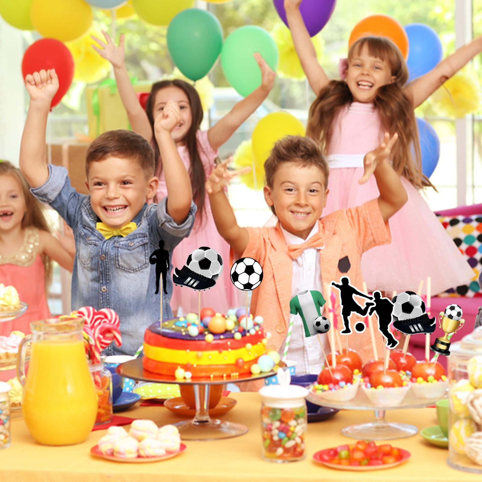 6 Fußball-Kuchenaufsätze – Dekoration Mit Trikots & Schuhen Für Fußball-Party, Geburtstag, Babyparty