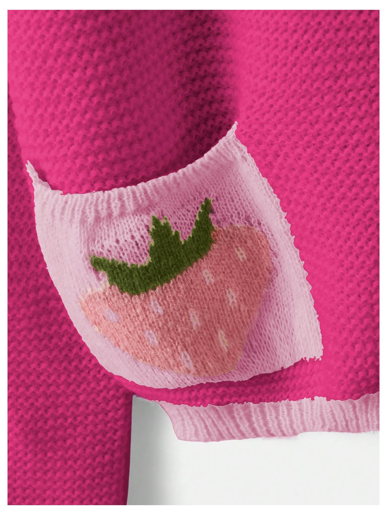 SHENHE Women's Kawaii Strawberry Pattern Cardigan Long Sleeve Open Front Casual Fall Sweater: X-Small Hot Pink