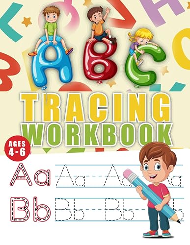 ABC Tracing WorkBook Ages 4-6 Alphabet Handwriting Practice Workbook For Kids Preschool Writing Workbook, Kindergarten Writing Paper With Lines For