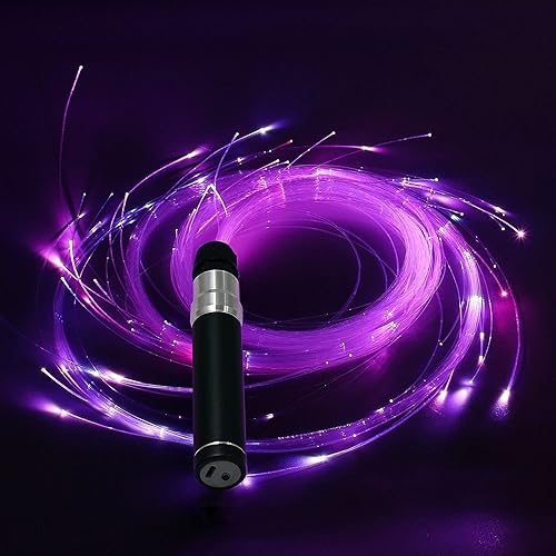 Dance Whip - Látigo de fibra óptica LED recargable de 6 pies con 7 colores y 4 modos brillantes, juguete de flujo perfecto para baile, fiestas,