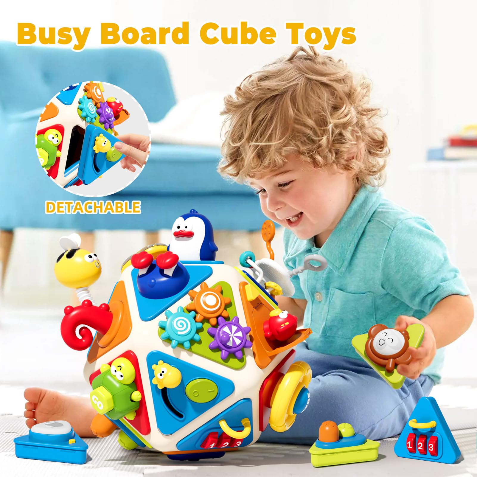 Juguete Montessori 20 en 1 para niños y niñas de 1 a 2 años, juguete activo educativo temprano para niños de 1 a 3 años, juguetes de viaje, regalos para niños y niñas de 1 a 2 años 5