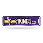 NFL Minnesota Vikings Home Dcor Metal Street Sign (4 x 15) - Great for Home, Office, Bedroom, & Man Cave - Made by Rico Industries