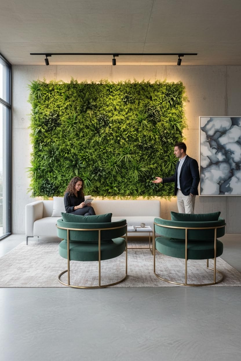 Pannello Piante Artificiali da Parete, Siepe Sintetica 3D, Resistente ai Raggi UV, per Interno ed Esterno, cm 50x50-50x100 e 100x100 (GREEN FOREST cm 100X100)