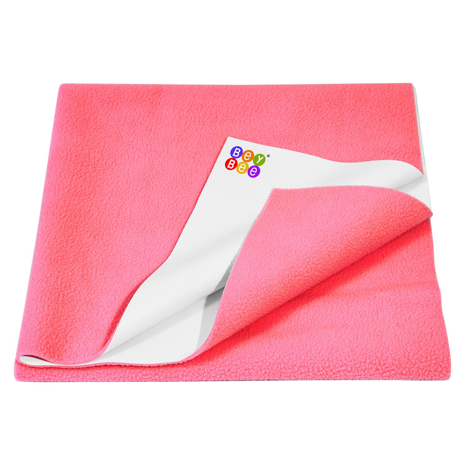 Instadry Anti-Piling Fleece Extra Absorbent Quick Dry Sheet for New Born Babies, Cotton Bed Protector Mattress, Waterproof Baby Cot Sheet for Toddler Infant, Small Size 50x70cm, Salmon Rose