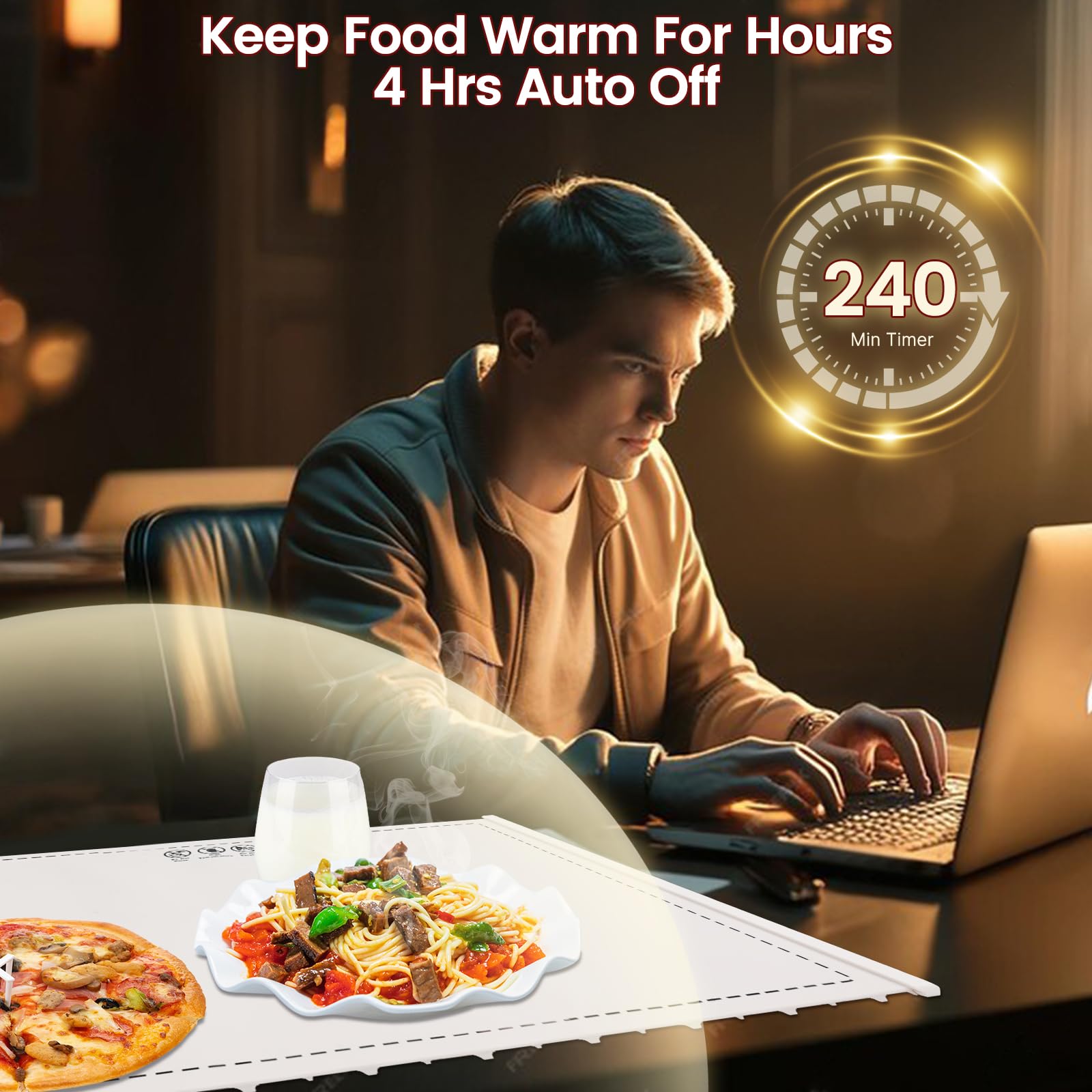 Food Warming Mat - Electric Tray with Timer -8 Food Warming Mat - Electric Tray with Timer -8