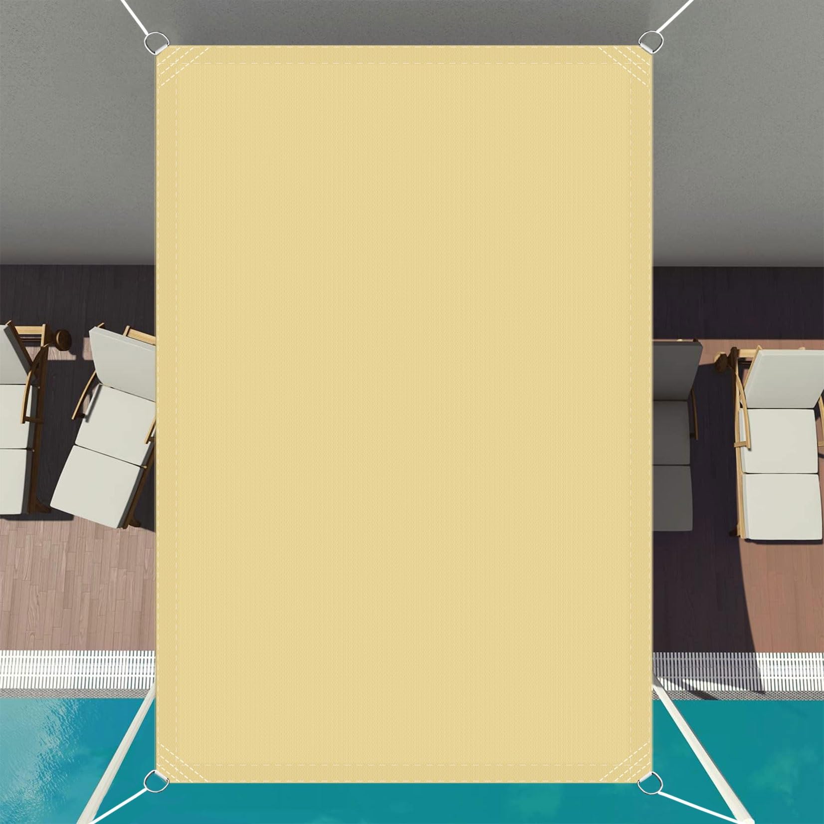 Voile d'ombrage rectangulaire imperméable et bache pour pergola de patio