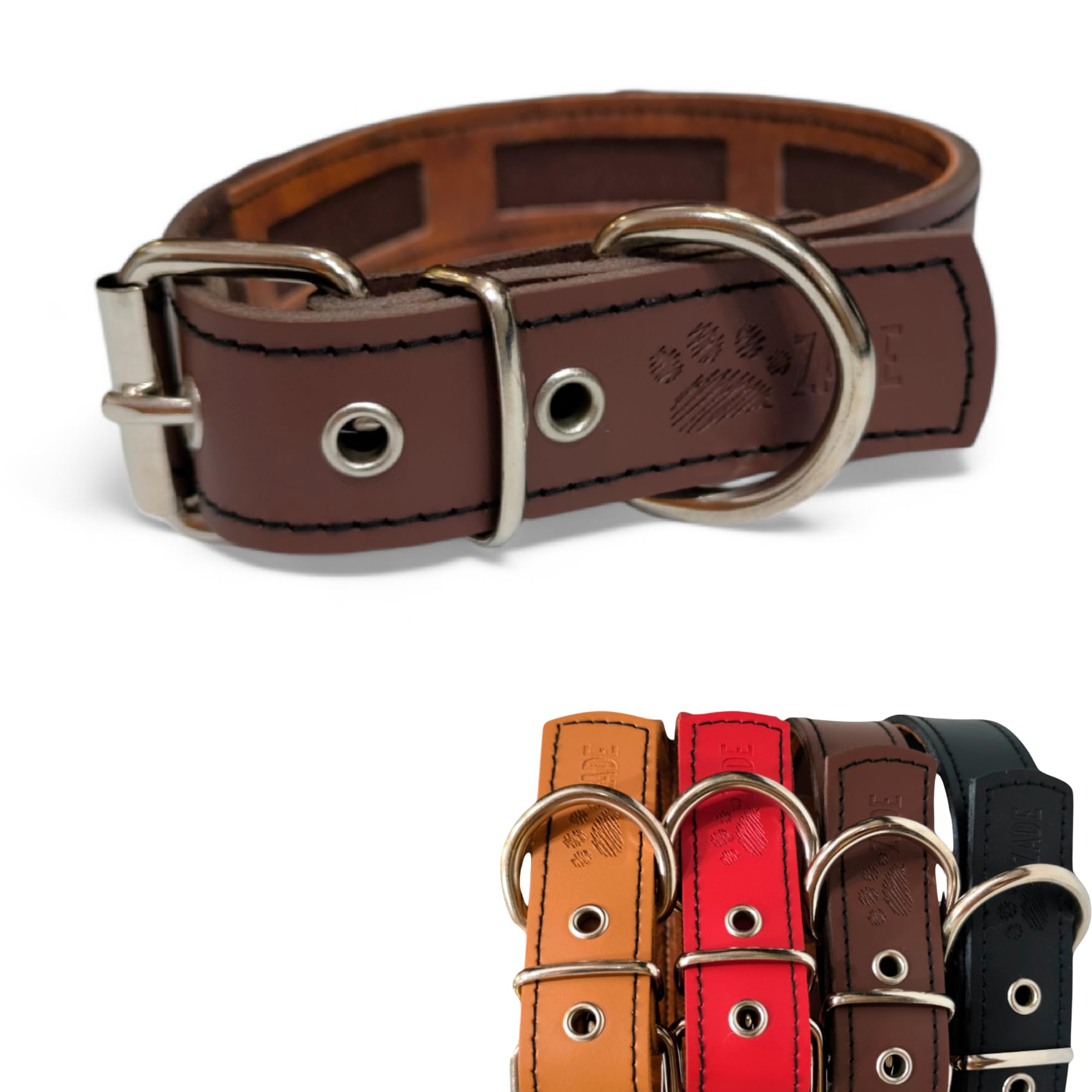 ZADE Collares Perros Funda Antiparasitario - Collares Antiparasitos Perro - Collar Perro Grande Collar Perro Mediano Collar Perro Pequeño - Collar Antipulgas y Garrapatas - Collar Perro Cuero (O,M)