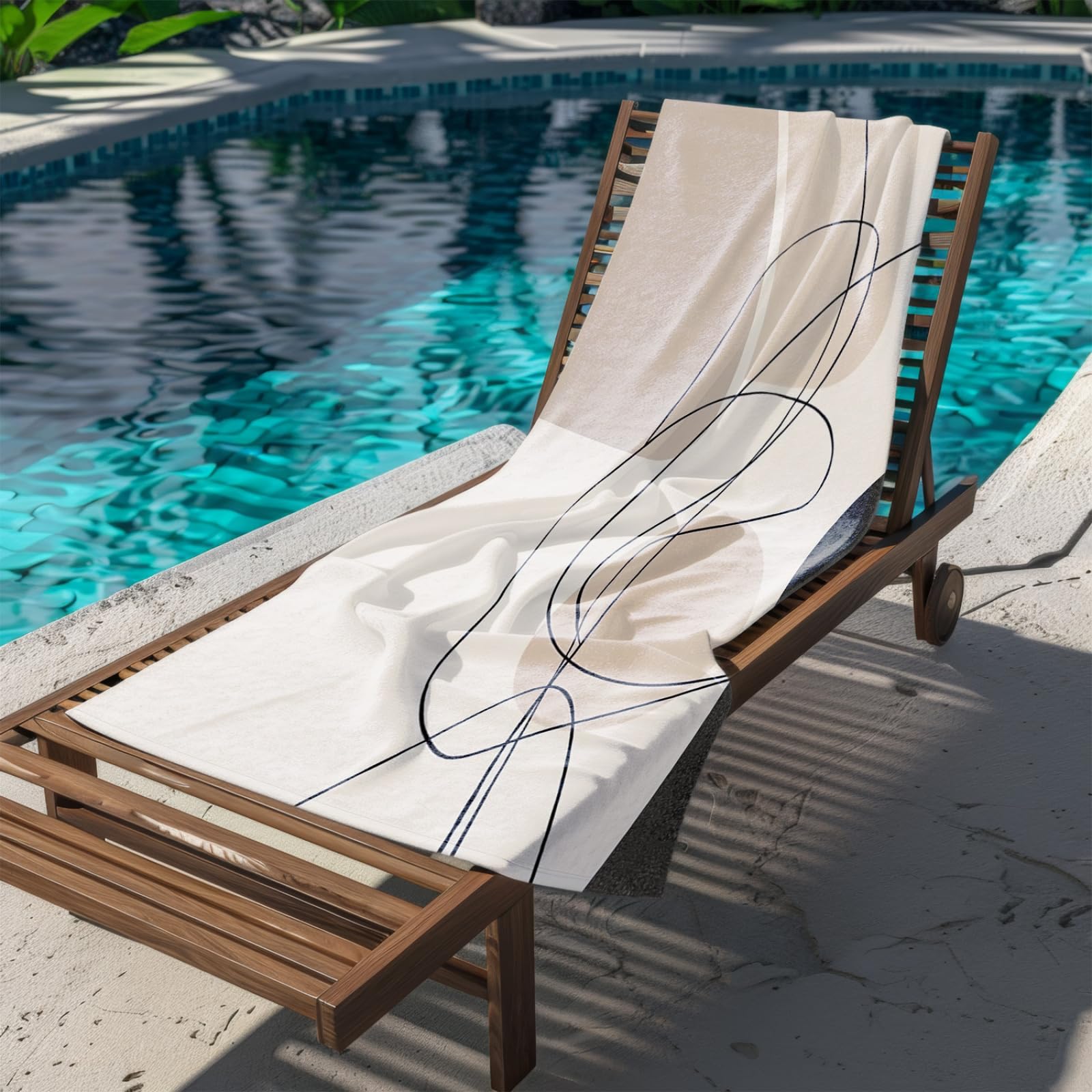 Générique Serviette de Plage 90X180 Modèle Beige
