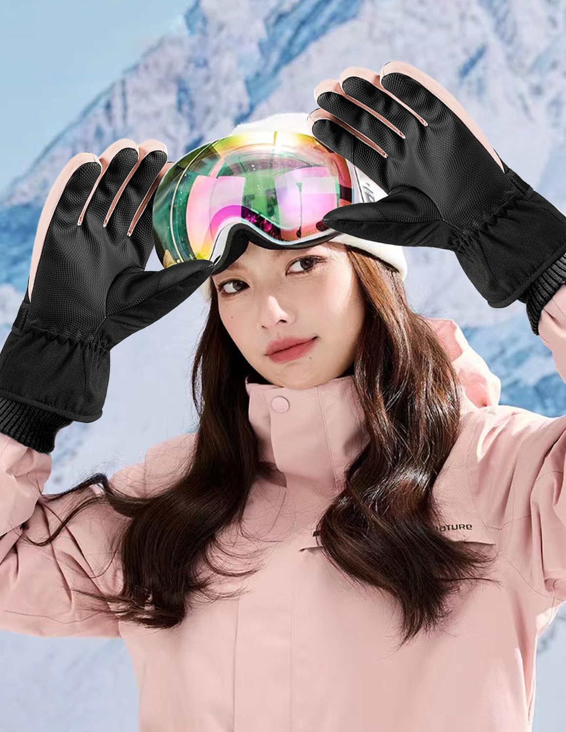 Guanti Da Neve Donna Touch Screen: Termici, Impermeabili, Antiscivolo, Con Polsino Regolabile E Fibbia Antiperdita, Per Sci, Snowboard, Bici E Attività Invernali