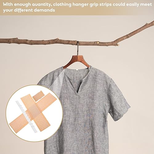 Miniatura 7 de Angoily 100 unidades de agarres transparentes de goma antideslizante para colgar ropa, tiras de hombro para perchas de madera y plástico, color