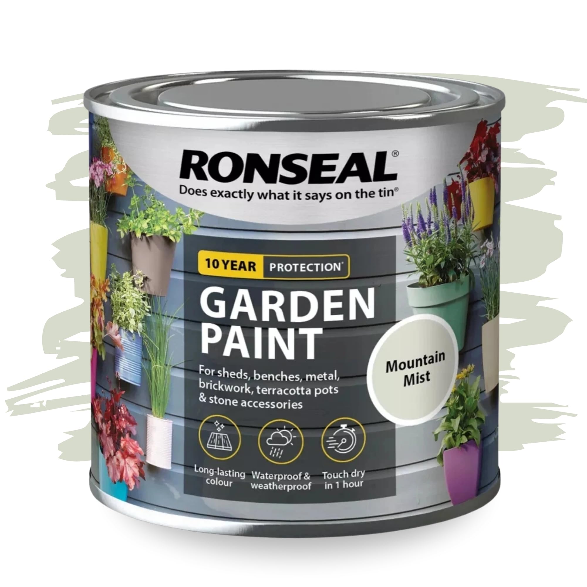 SAVING HUB Garden Paint 250ml – Exterior Multi-Surface Paint for Wood, Fence, Brick, Metal, Stone & Terracotta – Waterproof Weather Resistant Matt Finish for Sheds, Garden & Outdoor Use Mountain Mist